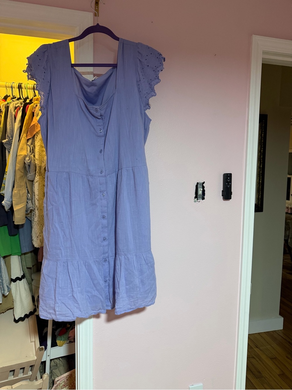 Old Navy Lavender Button-Front Tiered Tunic